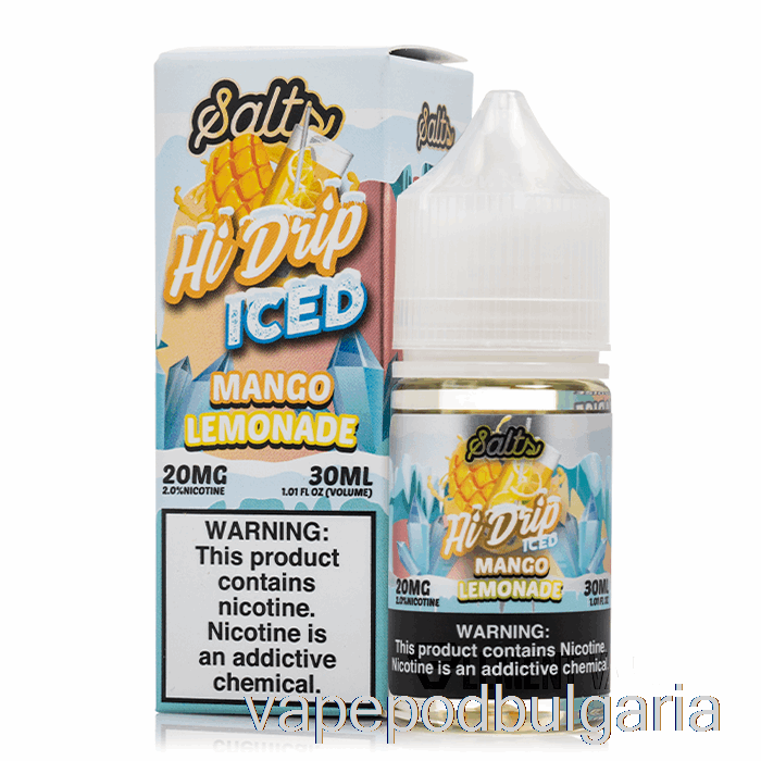 Vape 10000 Дръпки Iced Mango Lemonade - Hi-drip Salts - 30ml 50mg